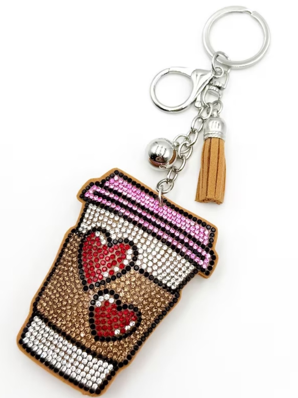 Rhinestone Coffee Cup Keychain/purse charm